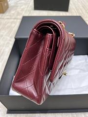 Chanel Medium Flap Bag Lambskin Red Wine Gold 25cm - 5