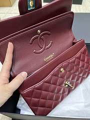 Chanel Medium Flap Bag Lambskin Red Wine Gold 25cm - 2