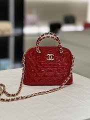 Chanel Clutch With Chain Patent Gold Red 16x11x5.5cm - 1