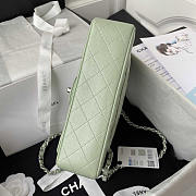 Chanel Classic Flap Small Bag Caviar Silver Light Green 23cm - 4