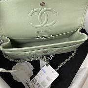 Chanel Classic Flap Small Bag Caviar Silver Light Green 23cm - 3