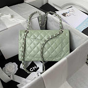 Chanel Classic Flap Small Bag Caviar Silver Light Green 23cm - 2