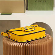 Gucci Horsebit 1955 Series Small Shoulder Bag Yellow 25x18x8cm - 5