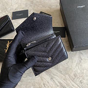 YSL Small Envelope Wallet Black Silver 13x9x3cm - 2