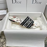 Dior Dway Slide White Multicolor Botanique Motif  - 6