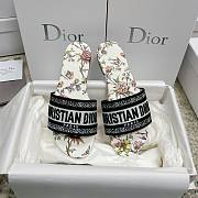 Dior Dway Slide White Multicolor Botanique Motif  - 2