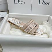 Dior Dway Slide White Jardin d'Hiver Motif Metallic Thread - 2