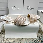 Dior Dway Slide White Jardin d'Hiver Motif Metallic Thread - 4