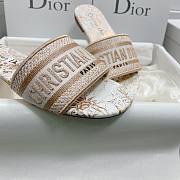 Dior Dway Slide White Jardin d'Hiver Motif Metallic Thread - 6