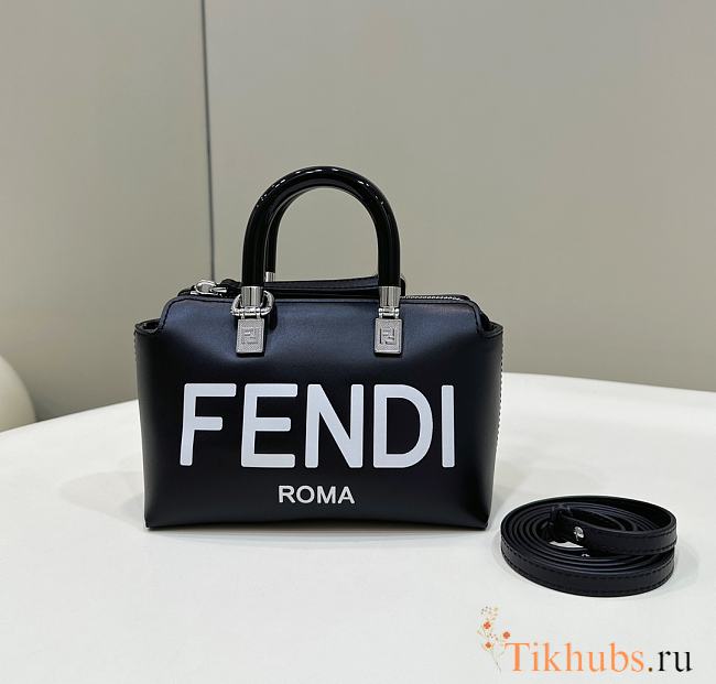 Fendi By The Way Mini Small Boston Bag Black Leather 20.5x12x9cm - 1