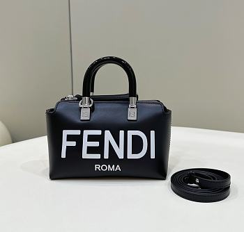 Fendi By The Way Mini Small Boston Bag Black Leather 20.5x12x9cm