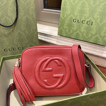 Gucci Soho Small Leather Disco Red Bag 21x15x7cm
