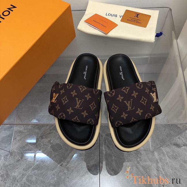 Louis Vuitton LV Pool Pillow Flat Comfort Mule Cacao Brown - 1