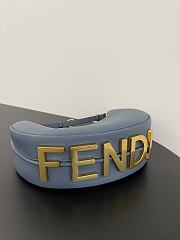 Fendi Graphy Small Blue Leather Bag 29x24.5x10cm - 4