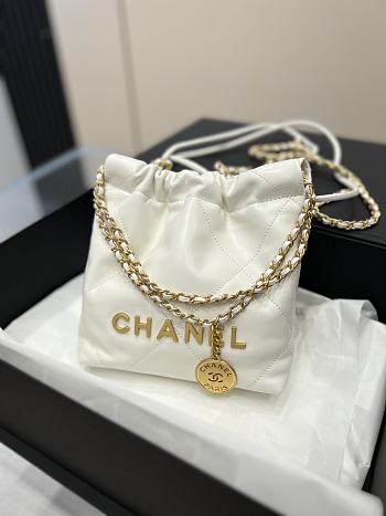 Chanel 22 Mini Handbag White 20x19x6cm