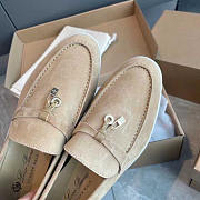 Loro Piana Summer Charms Walk Loafers Suede Beige - 3