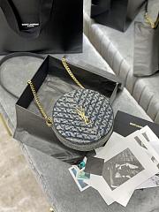 YSL Vinyle Round Camera Crossbody Bag Denim 17x17x5.5cm - 2