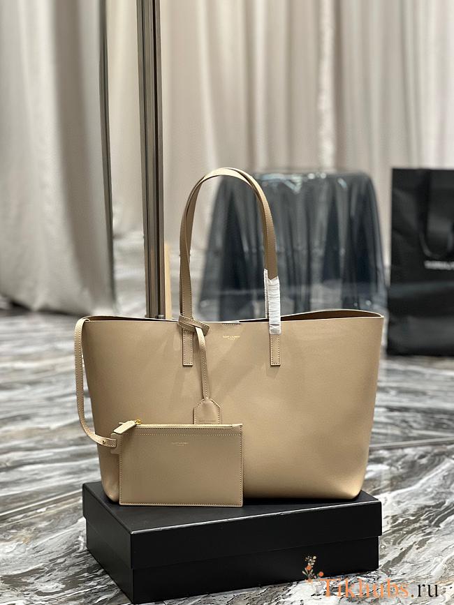 YSL Shopping Bag Supple Leather Beige 37x28x13cm - 1