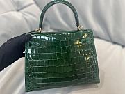 Hermes Kelly Crocodile Green Gold 25cm - 3