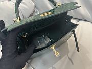 Hermes Kelly Crocodile Green Gold 25cm - 4