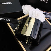 Chanel CC Faux Pearl Black Resin Wide Cuff Bracelet 17cm - 3