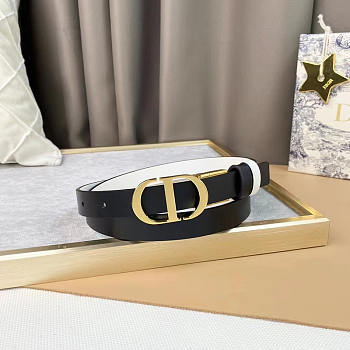 Dior Montaigne Reversible Belt Black White 2cm