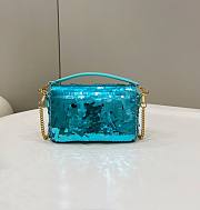 Fendi Turquoise Sequin Blue 19x5x11cm - 2