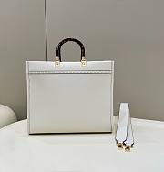 Fendi Sunshine Medium White Leather Elaphe Shopper 35x31x17cm - 4