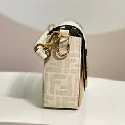 Fendi Baguette FF White Glazed Fabric Bag 27x15x6cm - 3