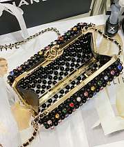 Chanel Evening Bag Glass Pearls & Gold Black Multicolour 17x11x7cm - 5