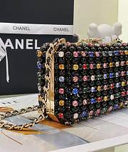 Chanel Evening Bag Glass Pearls & Gold Black Multicolour 17x11x7cm - 3