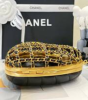 Chanel Minaudiere Sheepskin Gold Plated Metal Black 13x14x3cm - 4