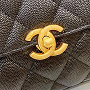 Chanel 23S Flap Bag With Top Handle Caviar Gold Black 19x13x7.5cm - 3