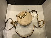 Chanel 19 Round Clutch With Chain Beige Gold 12x12x4.5cm - 1