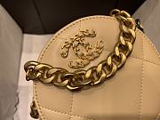 Chanel 19 Round Clutch With Chain Beige Gold 12x12x4.5cm - 2