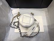 Chanel 19 Round Clutch With Chain Iridescent White Gold 12x12x4.5cm - 3