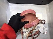 Chanel 19 Round Clutch With Chain Iridescent Pink Gold 12x12x4.5cm - 5