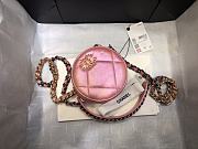 Chanel 19 Round Clutch With Chain Iridescent Pink Gold 12x12x4.5cm - 4