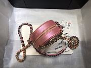 Chanel 19 Round Clutch With Chain Iridescent Pink Gold 12x12x4.5cm - 3