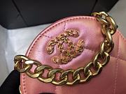 Chanel 19 Round Clutch With Chain Iridescent Pink Gold 12x12x4.5cm - 2