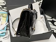 Chanel Medium Flap Bag Patent Black 25cm - 5