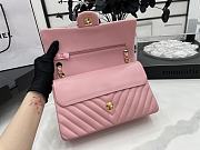 Chanel Flap Bag Chevron Lambskin Pink Gold 25cm - 4