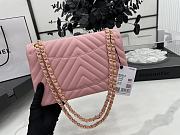 Chanel Flap Bag Chevron Lambskin Pink Gold 25cm - 5