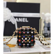 Chanel Mini Evening Bag Glass Pearls Gold Black Multicolour 8x7x7cm - 6