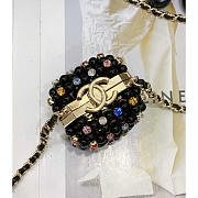 Chanel Mini Evening Bag Glass Pearls Gold Black Multicolour 8x7x7cm - 5