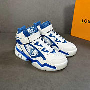 Louis Vuitton LV Trainer High Top White And Blue  - 1