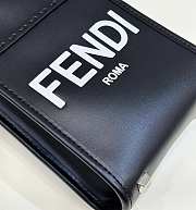 Fendi Mini Sunshine Shopper Black Leather 18x13x6.5cm - 6