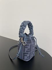 Fendi Mon Tresor Blue FF Canvas Mini Bag 18x12x10cm - 4