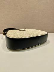 Prada Fabric Leather Shoulder Bag Tan Black 26x17x4.5cm - 6
