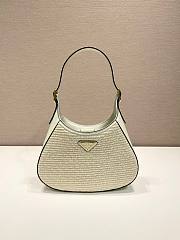 Prada Fabric Leather Shoulder Bag Tan White 26x17x4.5cm - 1